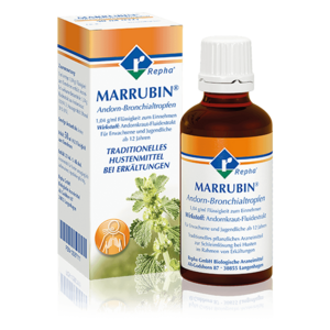 MARRUBIN® Andorn-Bronchialtropfen ist ein pflanzliches Arzneimittel mit dem Wirkstoff Marrubiin aus dem Andorn. Es wird als Schleimlöser bei Erkältungshusten eingesetzt.