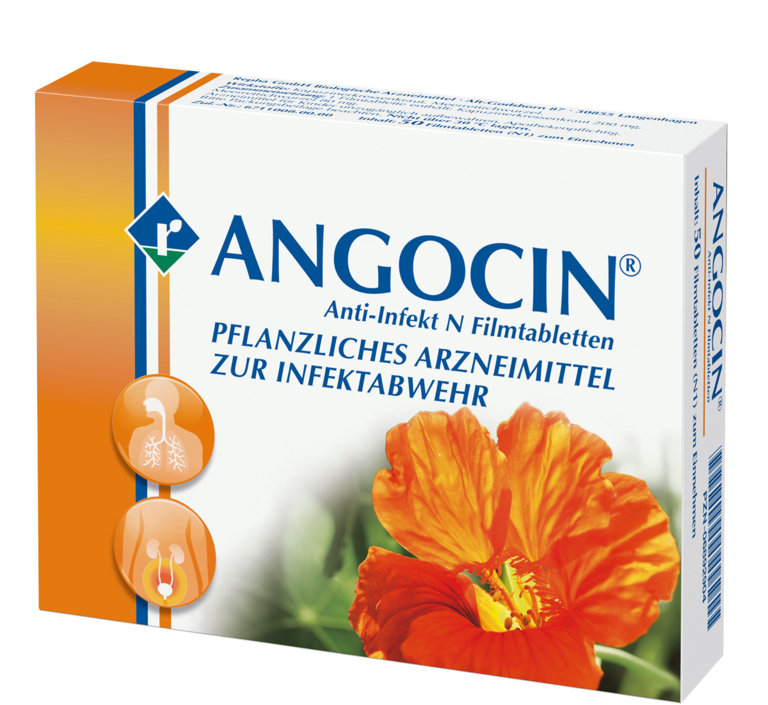 Angocin ist ein pflanzliches Arzneimittel aus Kapuzinerkresse und Meerrettich. Es wird bei Blasenentzündungen und Erkältungen eingesetzt.